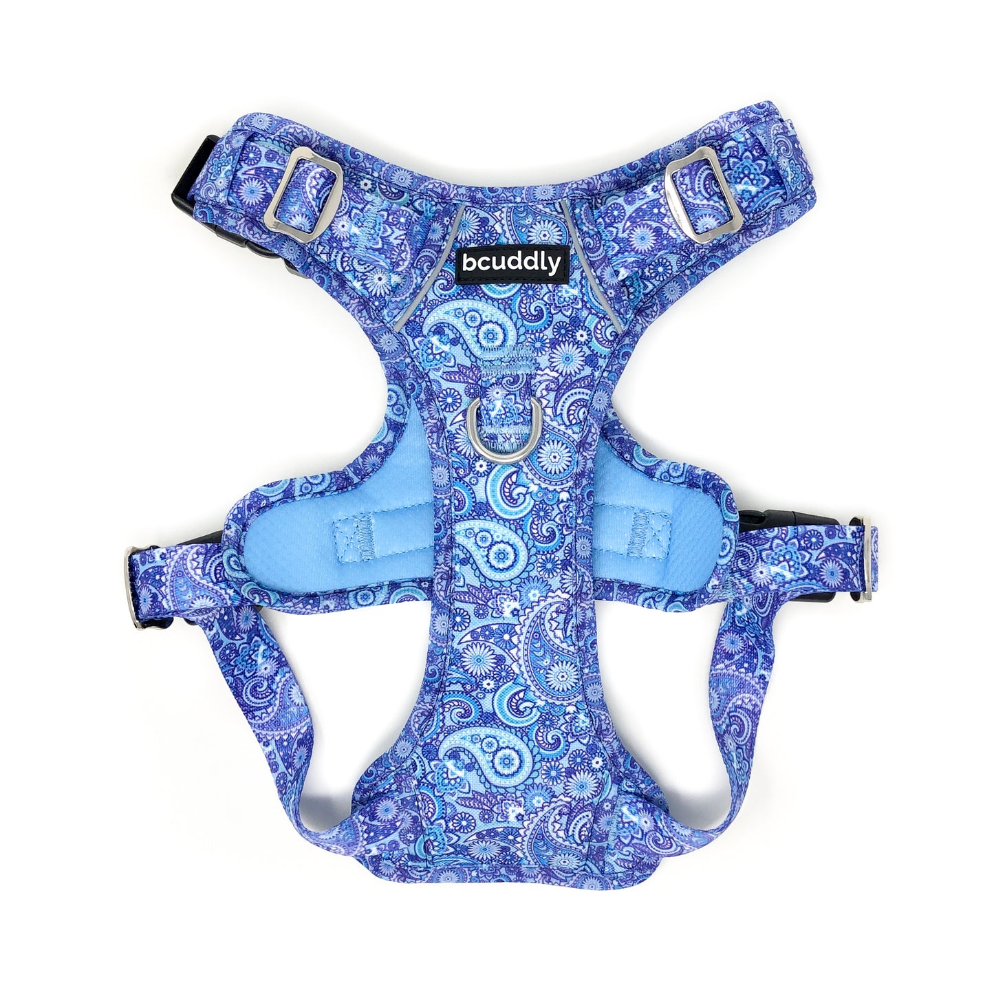 Large Dog Harness - Blue Paisley