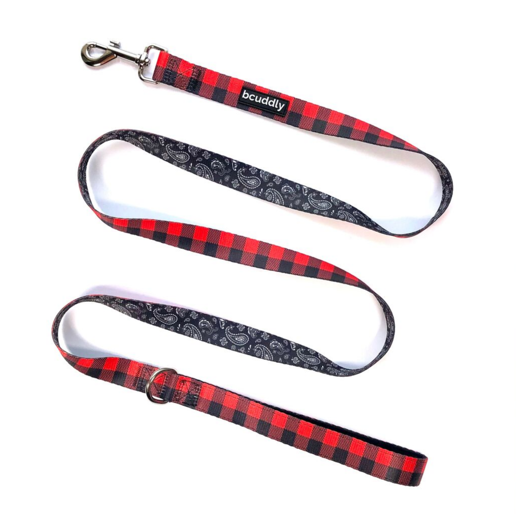 Dog Leash Red Plaid Classic 6ft bcuddly