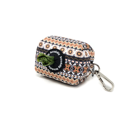 Poop bag holder - Tan Aztec