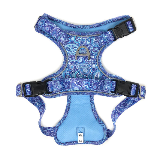 Large Dog Harness - Blue Paisley