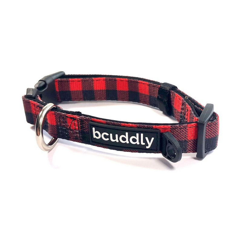 Dog Collar Red Plaid Classic bcuddly