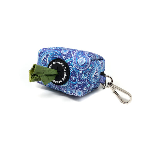 Poop bag holder - Blue Paisley
